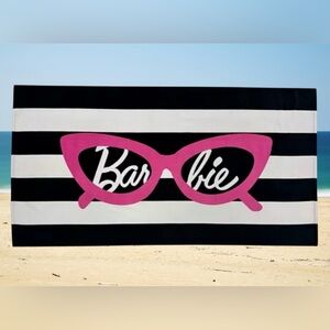 Barbie Black and White Stripe Beach Towel